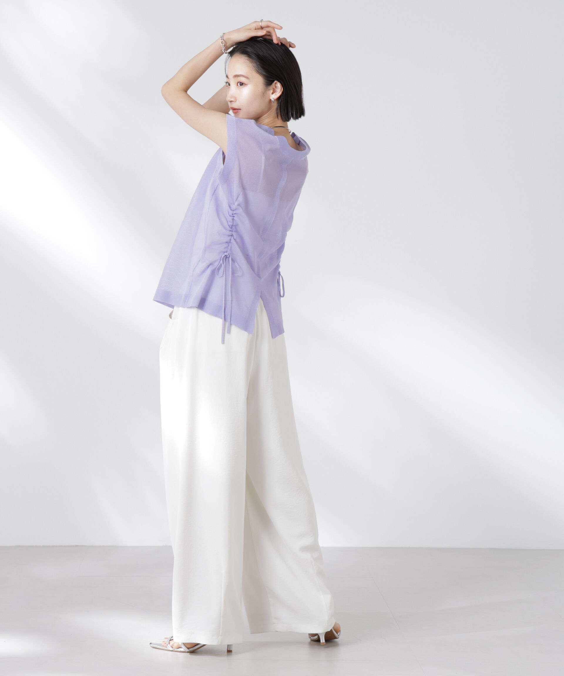 nano･universe「前後2wayドロストデザインシアーニット」|ニット・セーター|