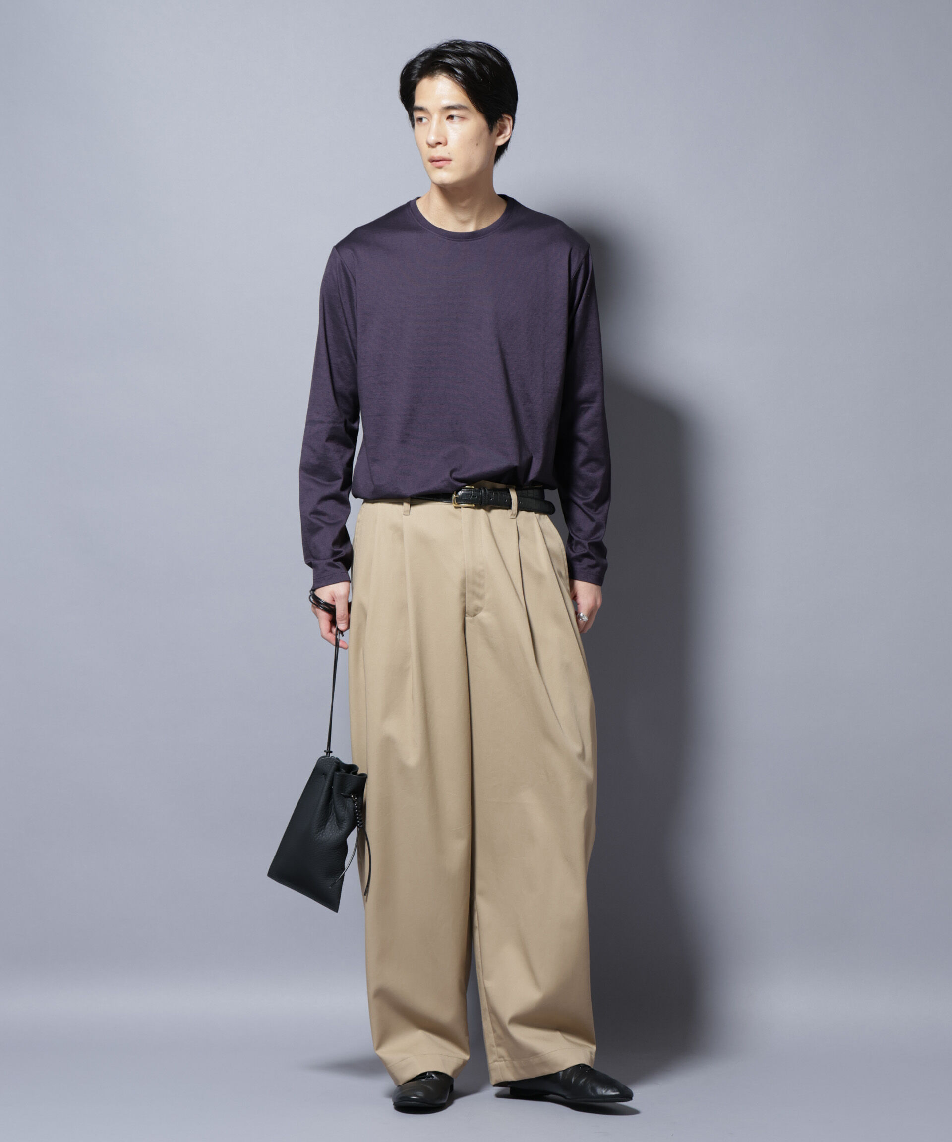 nano･universe「ソラーロライトストレッチクルーネックTシャツ 長袖」|Tシャツ・カットソー|