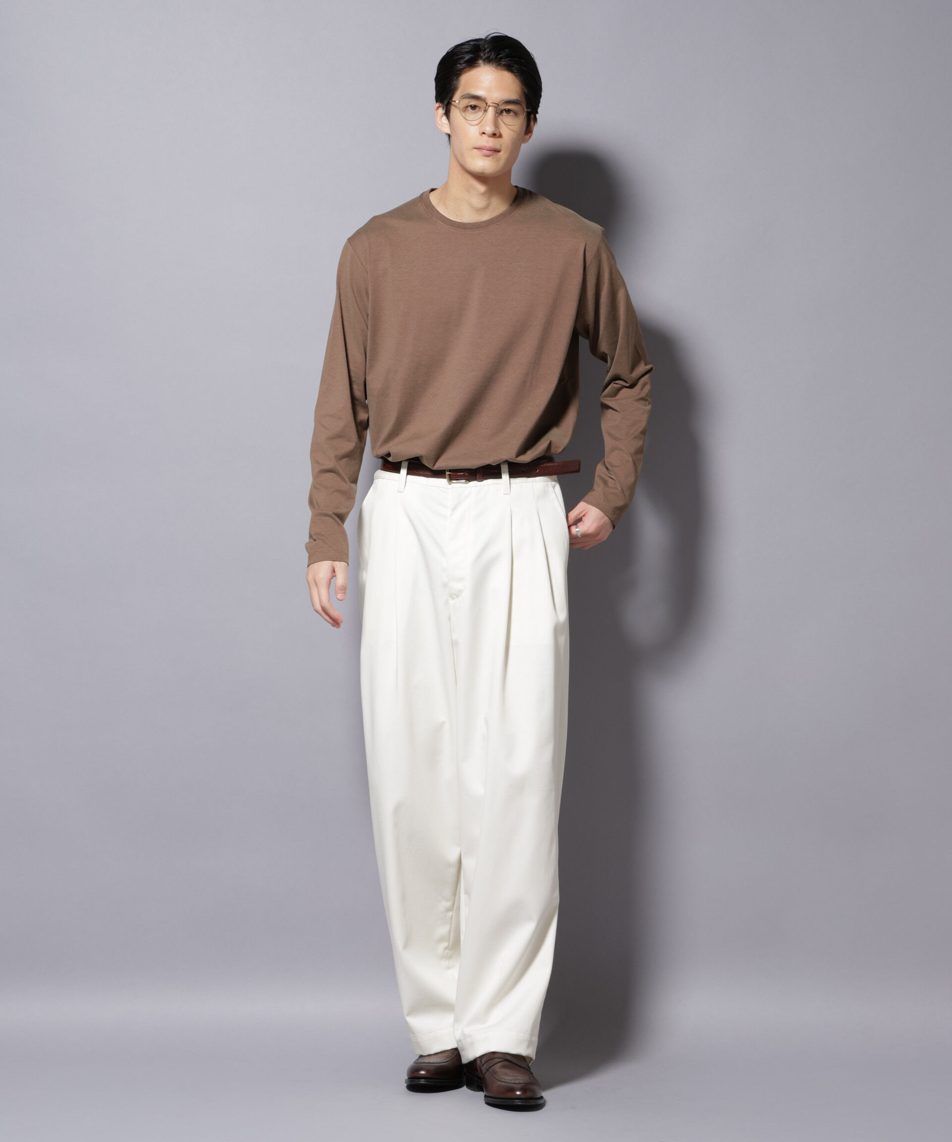 nano･universe「ソラーロライトストレッチクルーネックTシャツ 長袖」|Tシャツ・カットソー|