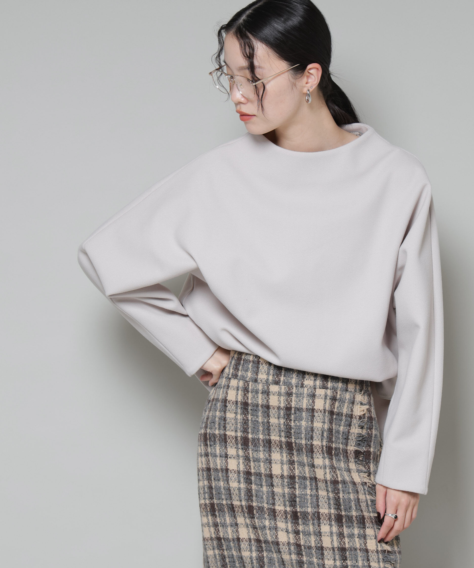 nano･universe「ｿﾌﾄﾒﾙﾄﾝｼﾞｬｰｼﾞｰﾀｯｸｽﾘｰﾌﾞﾓｯｸﾈｯｸﾄｯﾌﾟｽ(」|シャツ・ブラウス|