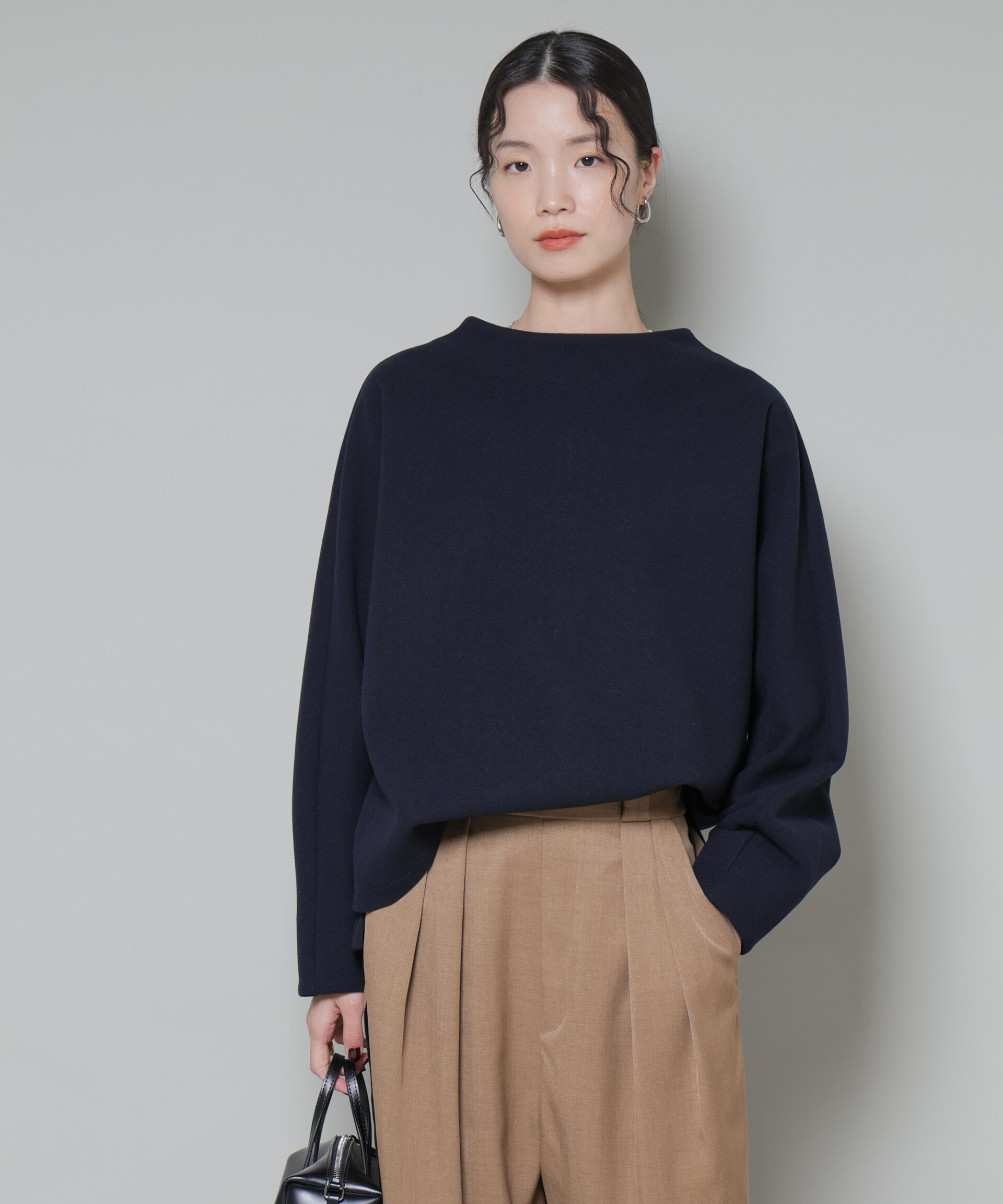 nano･universe「ｿﾌﾄﾒﾙﾄﾝｼﾞｬｰｼﾞｰﾀｯｸｽﾘｰﾌﾞﾓｯｸﾈｯｸﾄｯﾌﾟｽ(」|シャツ・ブラウス|