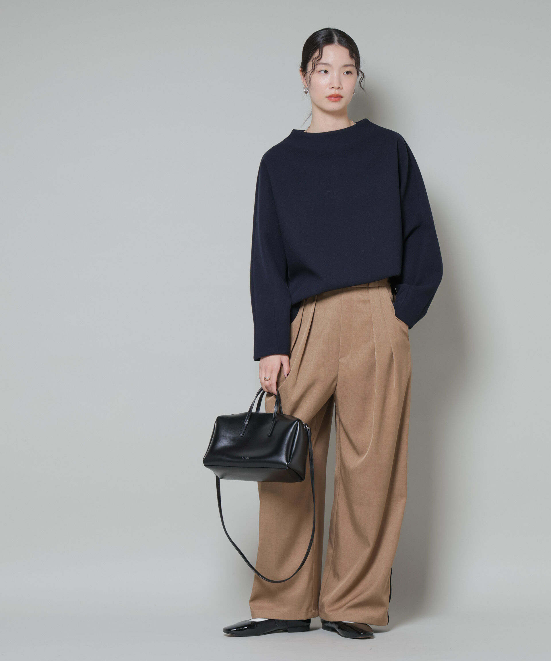 nano･universe「ｿﾌﾄﾒﾙﾄﾝｼﾞｬｰｼﾞｰﾀｯｸｽﾘｰﾌﾞﾓｯｸﾈｯｸﾄｯﾌﾟｽ(」|シャツ・ブラウス|