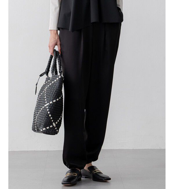 23区「【洗える】ドレープサテン 2WAY ドロスト パンツ」|その他|ブラック系