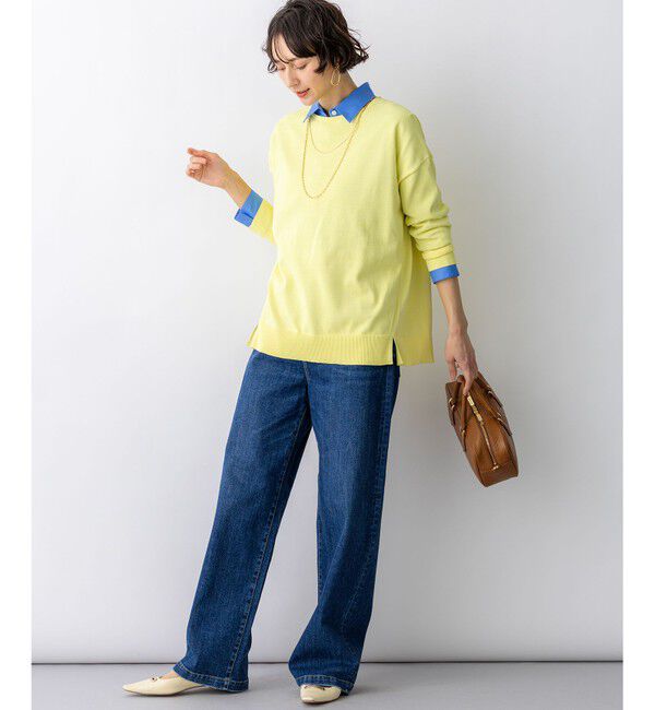 23区「コットンポリエステルストレッチ オーバーサイズ ニット」|ニット・セーター|