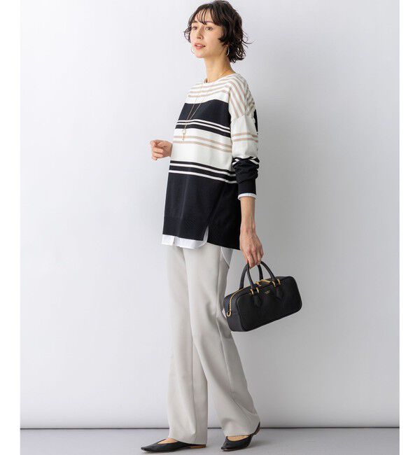 23区「コットンポリエステルストレッチ オーバーサイズ ニット」|ニット・セーター|