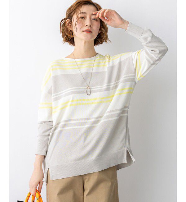 23区「コットンポリエステルストレッチ オーバーサイズ ニット」|ニット・セーター|ﾍﾞｰｼﾞｭ&times;