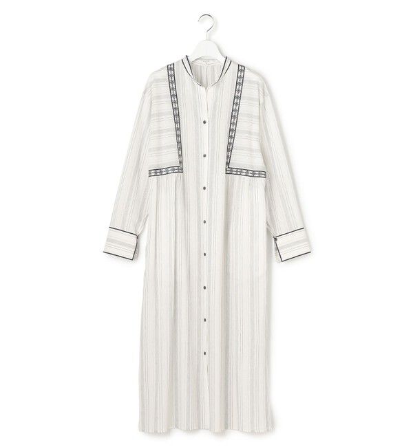 23区「【SLOW/一部店舗限定】ストライプエンブロイダリー ワンピース」|ワンピース|