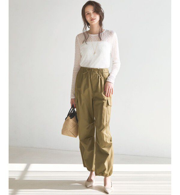 23区「【SLOW/一部店舗限定】ハイカウントギャバ パラシュート カーゴパンツ」|カーゴ|