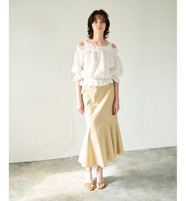 GRACE CONTINENTAL「ミディマーメイドスカート」|スカート|ベージュ