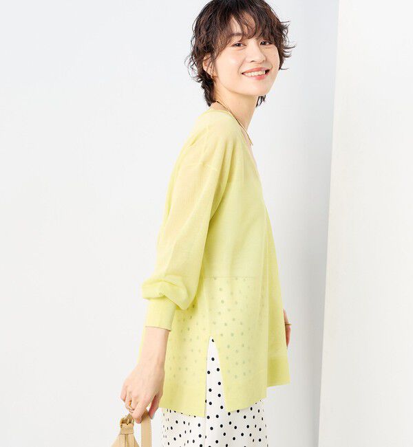 NOLLEY'S sophi「麻混シアーVネックプルオーバーニット」|ニット・セーター|