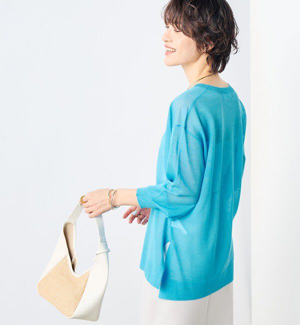 NOLLEY'S sophi「麻混シアーVネックプルオーバーニット」|ニット・セーター|