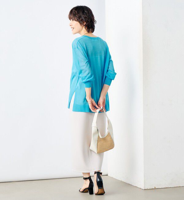 NOLLEY'S sophi「麻混シアーVネックプルオーバーニット」|ニット・セーター|