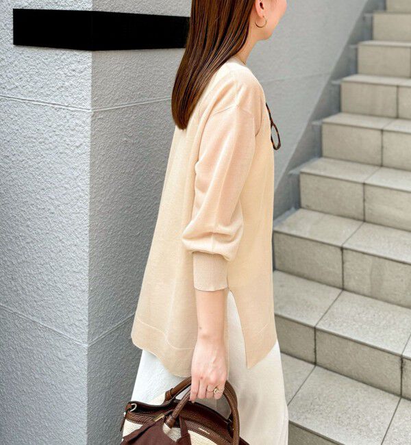 NOLLEY'S sophi「麻混シアーVネックプルオーバーニット」|ニット・セーター|