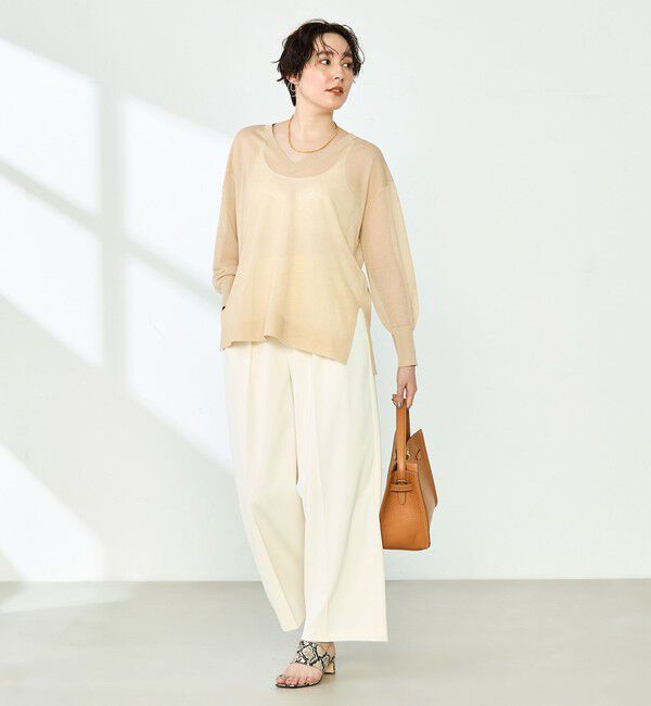 NOLLEY'S sophi「麻混シアーVネックプルオーバーニット」|ニット・セーター|