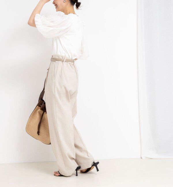 NOLLEY'S sophi「《手洗い可能》袖チュールプルオーバーニット」|ニット・セーター|