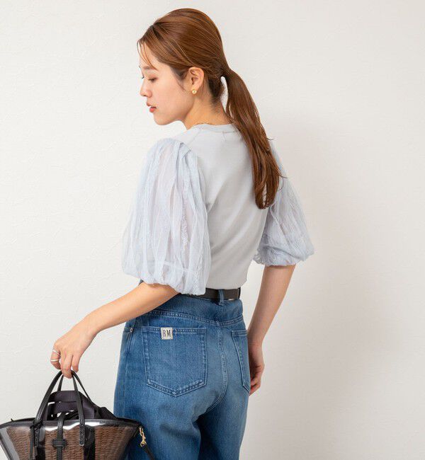 NOLLEY'S sophi「《手洗い可能》袖チュールプルオーバーニット」|ニット・セーター|