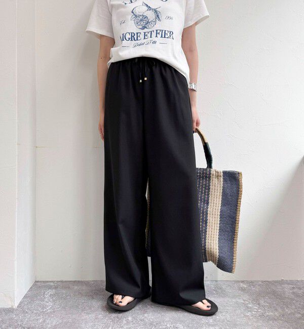 fredy emue「【低身長サイズ34有り】ドライポリイージーセミワイドパンツ」|チノ|