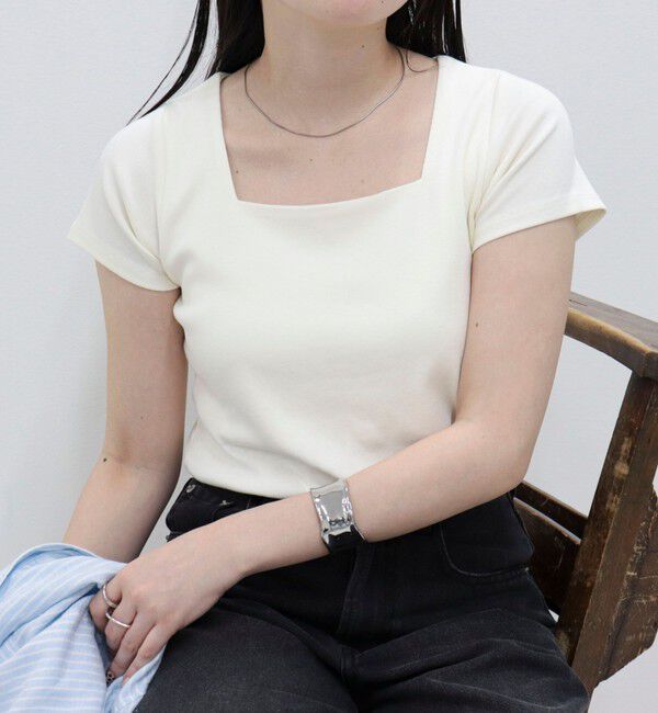 fredy emue「【@sora_522m企画】スクエアネックコンパクトTシャツ」|Tシャツ・カットソー|