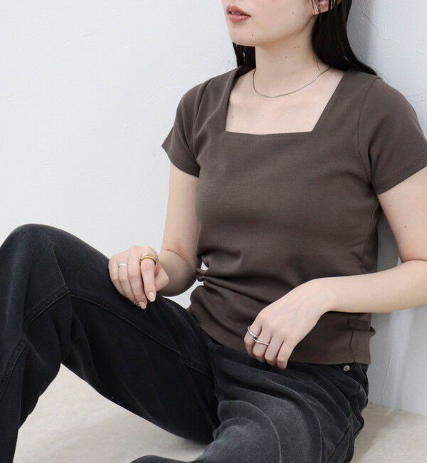 fredy emue「【@sora_522m企画】スクエアネックコンパクトTシャツ」|Tシャツ・カットソー|