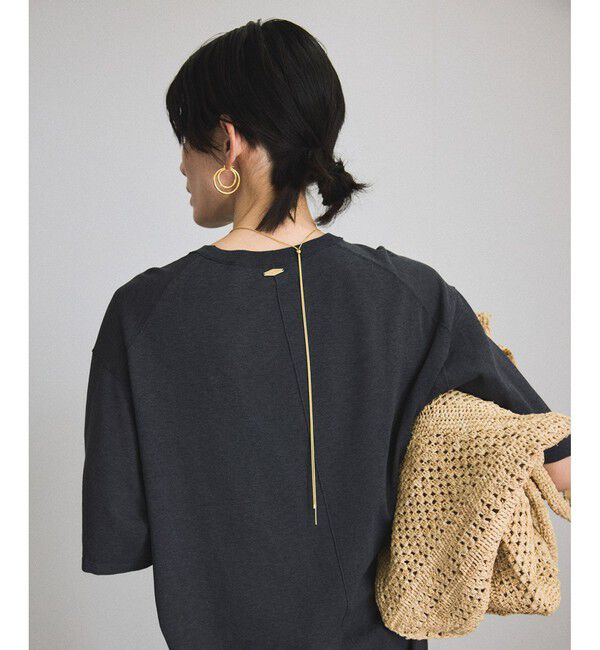 SALON adam et rope'「ハイツイストコットンニットTシャツ」|Tシャツ・カットソー|チャコール(06)