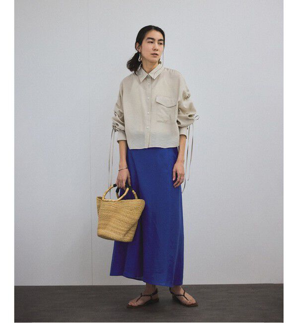 SALON adam et rope'「リネンバイヤススカート［GENTLE LINEN］」|スカート|