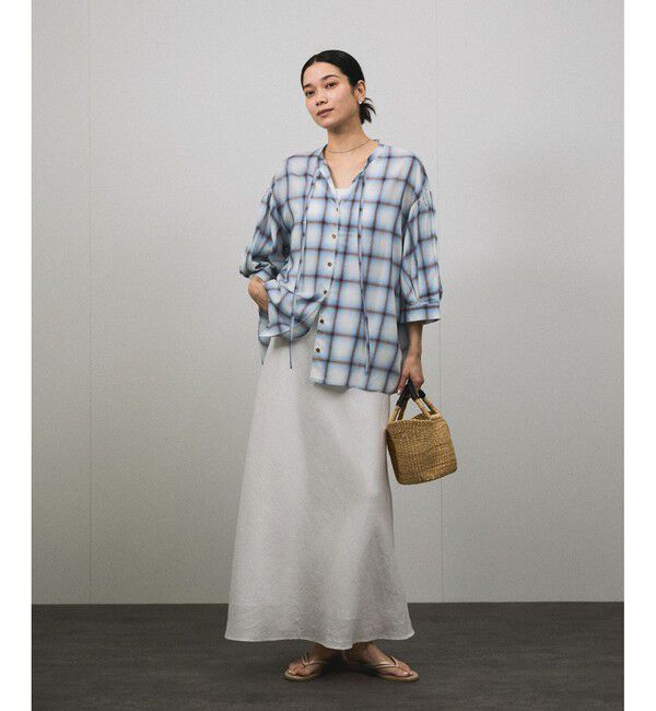 SALON adam et rope'「リネンバイヤススカート［GENTLE LINEN］」|スカート|