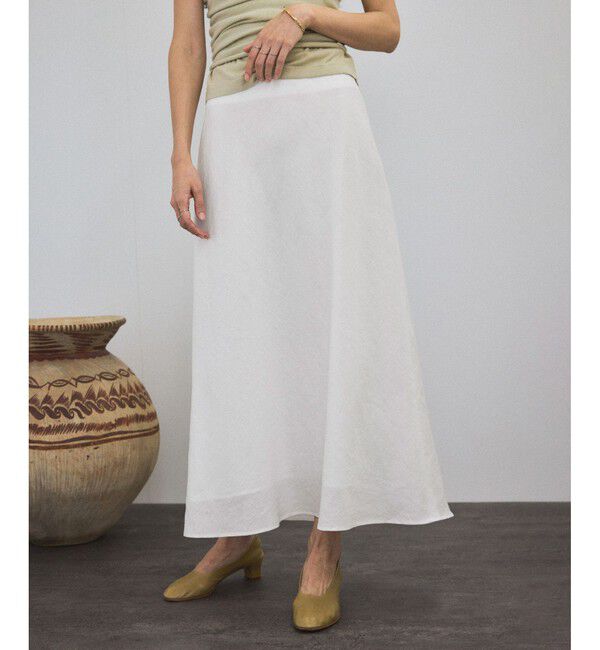SALON adam et rope'「リネンバイヤススカート［GENTLE LINEN］」|スカート|