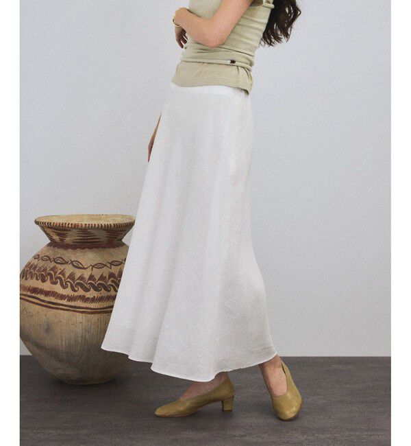 SALON adam et rope'「リネンバイヤススカート［GENTLE LINEN］」|スカート|ホワイト(10)