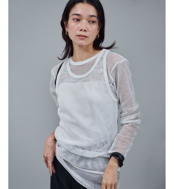 SALON adam et rope'「【IRONING（アイロニング）】mesh long slv」|Tシャツ・カットソー|