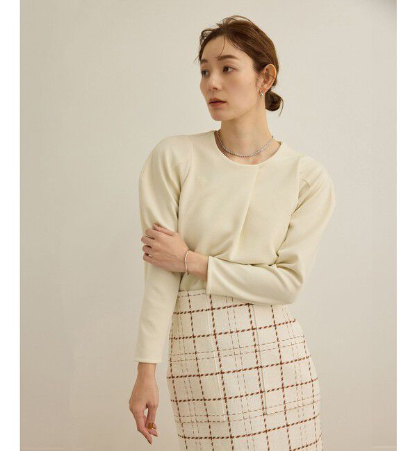 ROPE「【洗える】ジャガードニットプルオーバー（梨地プルオーバー）/セットアップ対応」|Tシャツ・カットソー|