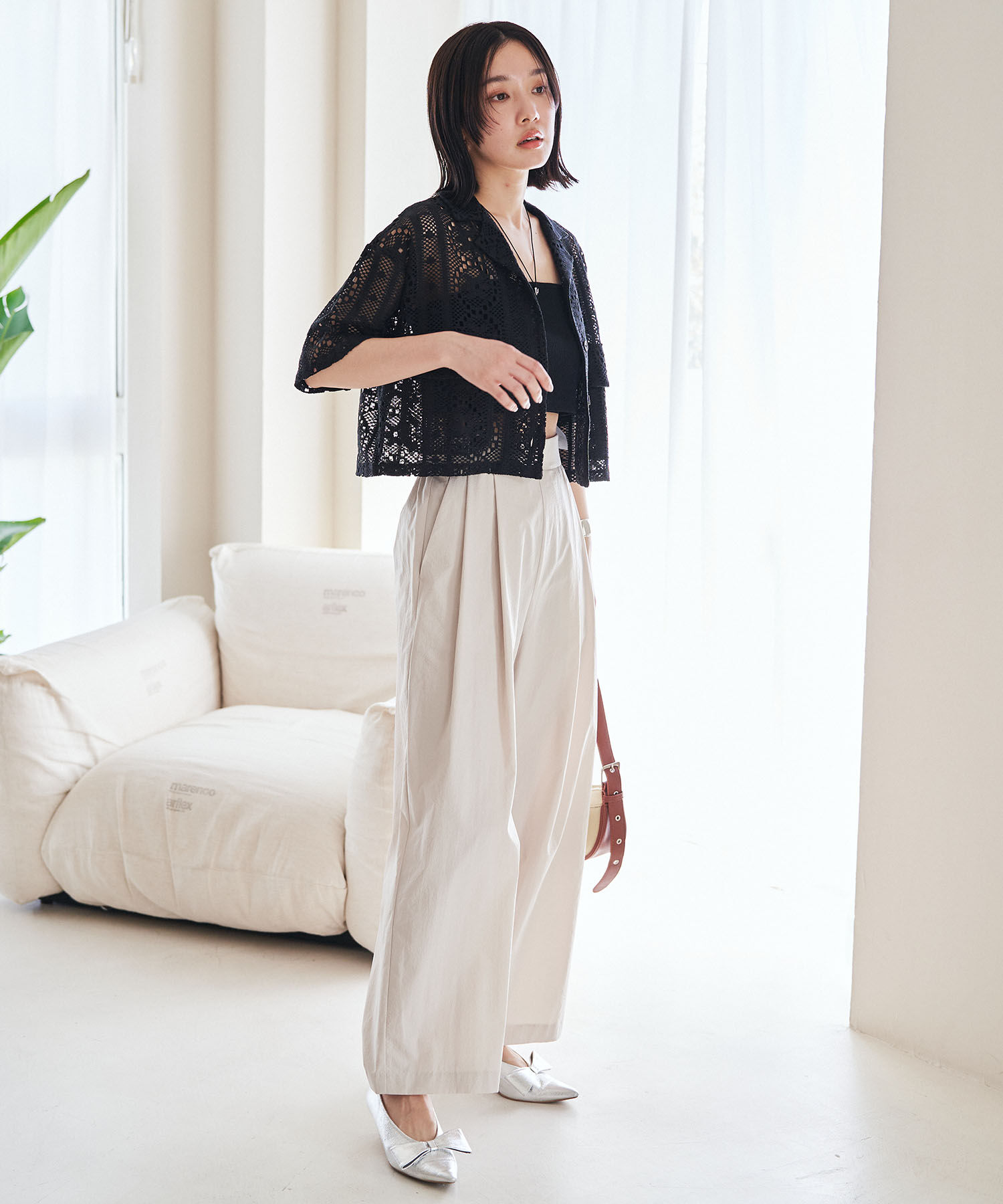 VIS「【洗える】タックギャザーパンツ」|その他|