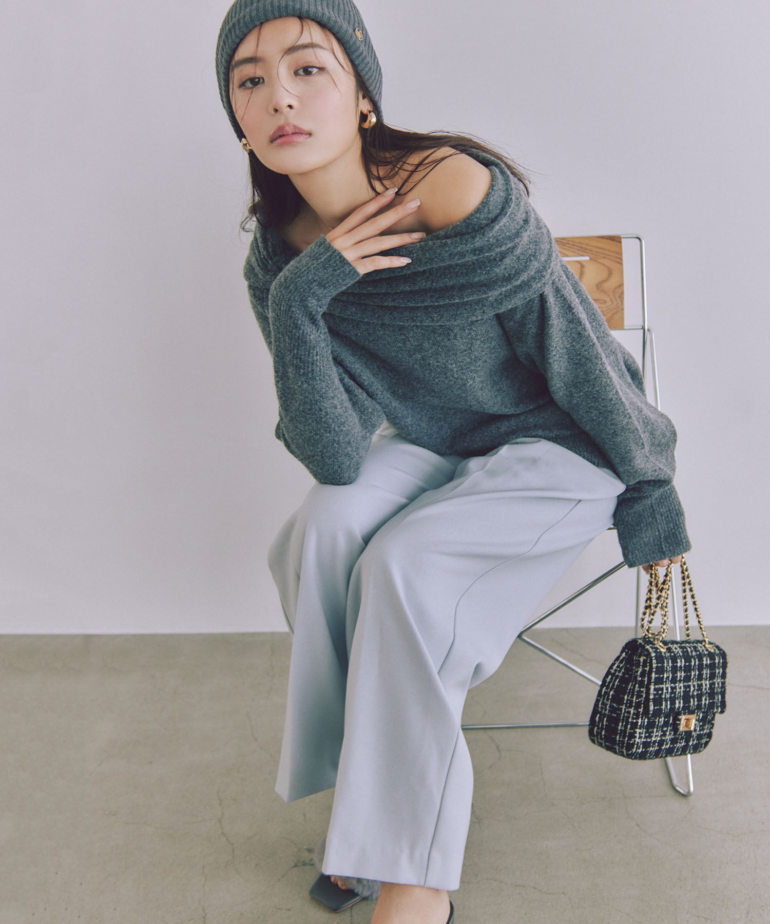 VIS「【新色追加】【美easy】ウーリッシュ2タックワイド/スラックスパンツ【洗える】」|スラックス|