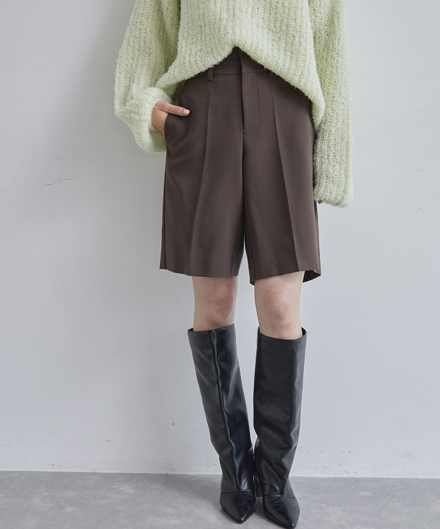VIS「ダブルウエストバミューダハーフパンツ」|その他|ダークブラウン(20)