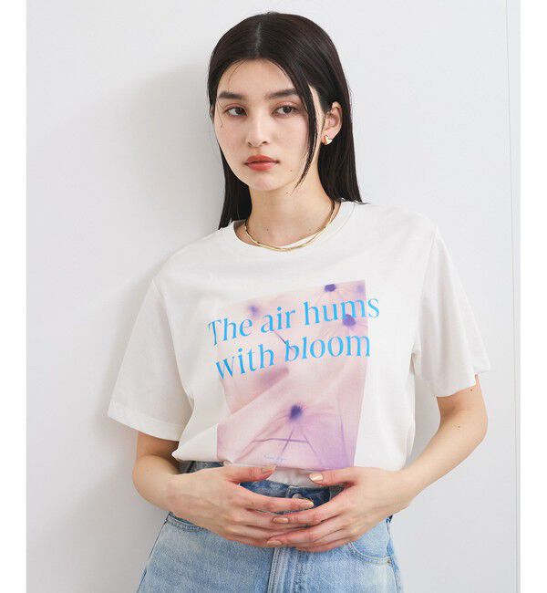 VIS「【接触冷感】フラワーフォト＆ロゴTシャツ」|Tシャツ・カットソー|