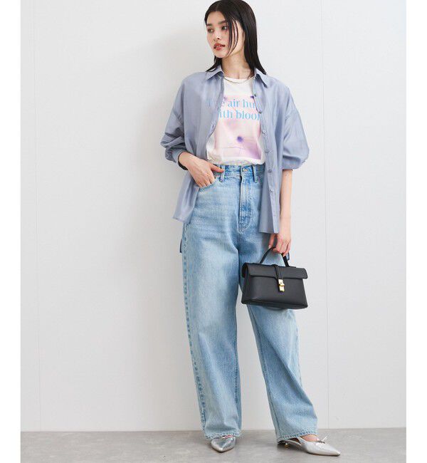 VIS「【接触冷感】フラワーフォト＆ロゴTシャツ」|Tシャツ・カットソー|