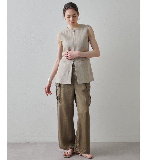 Drawing Numbers「【Drawing Numbers】ヘビーリネンクルーネックジレ」|ベスト・ジレ|