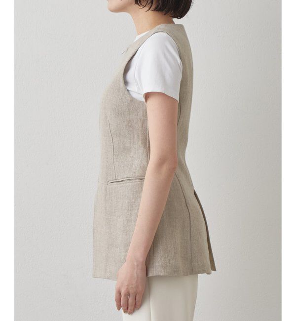 Drawing Numbers「【Drawing Numbers】ヘビーリネンクルーネックジレ」|ベスト・ジレ|