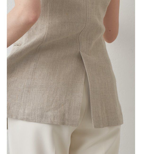 Drawing Numbers「【Drawing Numbers】ヘビーリネンクルーネックジレ」|ベスト・ジレ|