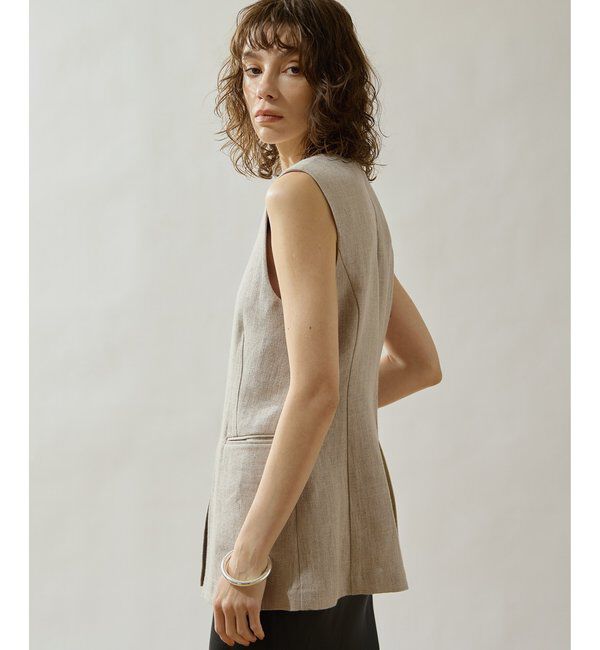 Drawing Numbers「【Drawing Numbers】ヘビーリネンクルーネックジレ」|ベスト・ジレ|