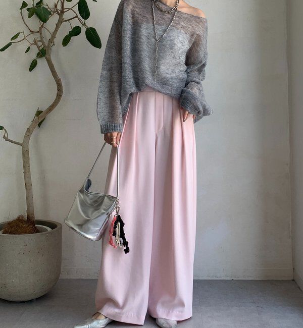  「【累計販売数3万枚突破/23色4サイズ展開！】タックワイドパンツ」|チノ|