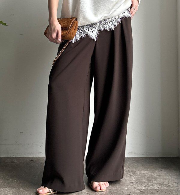  「【累計販売数3万枚突破/23色4サイズ展開！】タックワイドパンツ」|チノ|