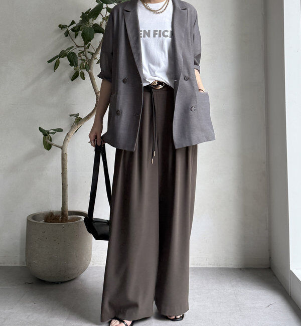  「【累計販売数3万枚突破/23色4サイズ展開！】タックワイドパンツ」|チノ|