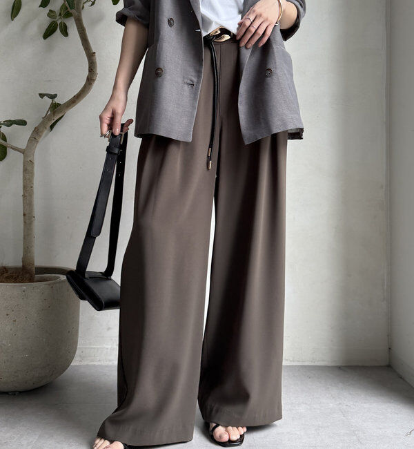  「【累計販売数3万枚突破/23色4サイズ展開！】タックワイドパンツ」|チノ|