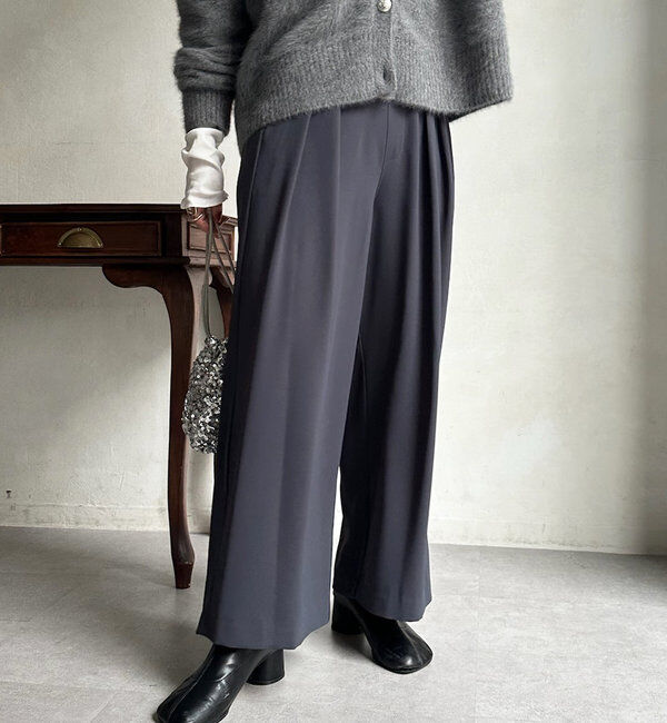  「【累計販売数3万枚突破/23色4サイズ展開！】タックワイドパンツ」|チノ|