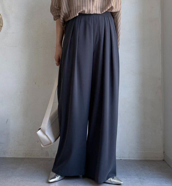  「【累計販売数3万枚突破/23色4サイズ展開！】タックワイドパンツ」|チノ|