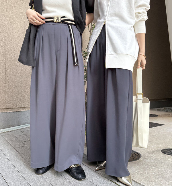  「【累計販売数3万枚突破/23色4サイズ展開！】タックワイドパンツ」|チノ|