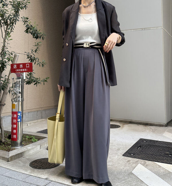  「【累計販売数3万枚突破/23色4サイズ展開！】タックワイドパンツ」|チノ|