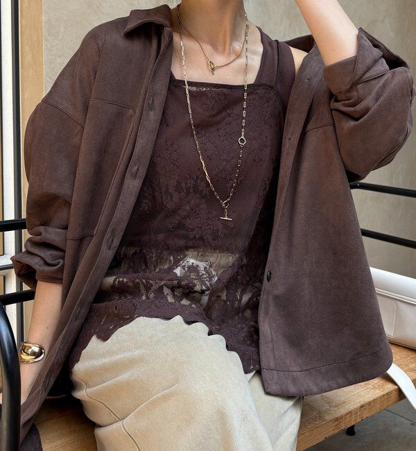  「【新色追加】スカラレースキャミ」|シャツ・ブラウス|