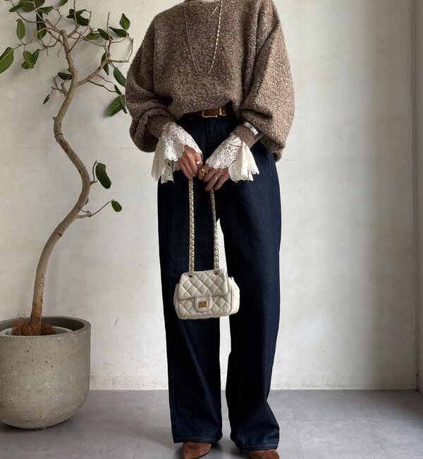  「MIXヤーンボートネックプルオーバー」|ニット・セーター|