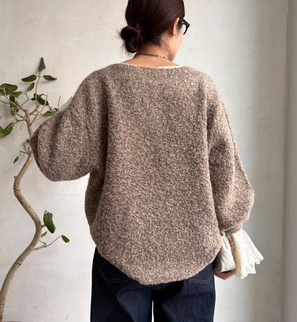  「MIXヤーンボートネックプルオーバー」|ニット・セーター|